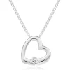Beaverbrooks Silver Cubic Zirconia Heart Pendant