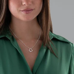 Beaverbrooks Silver Cubic Zirconia Heart Pendant