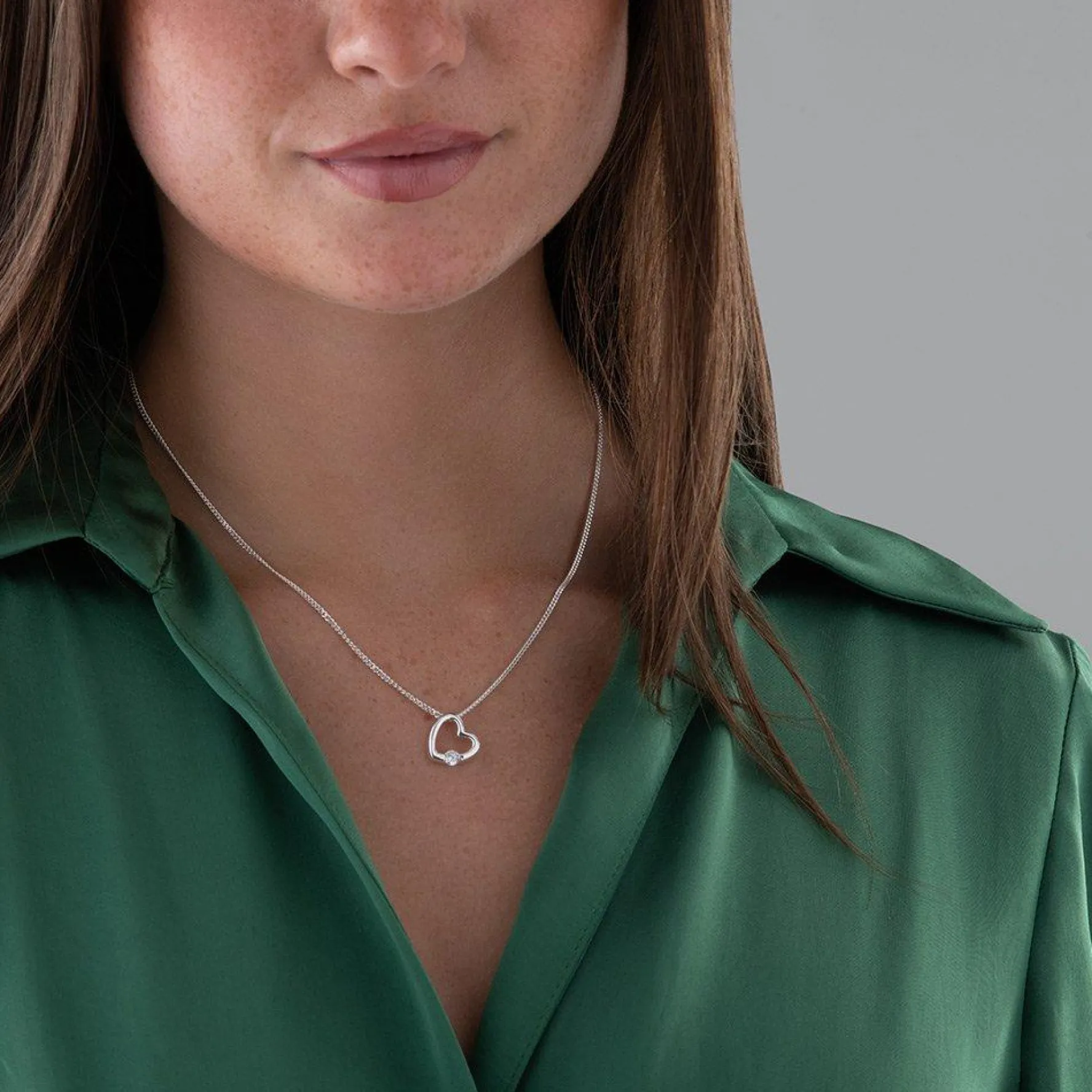 Beaverbrooks Silver Cubic Zirconia Heart Pendant