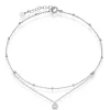 Beaverbrooks Silver Cubic Zirconia Anklet