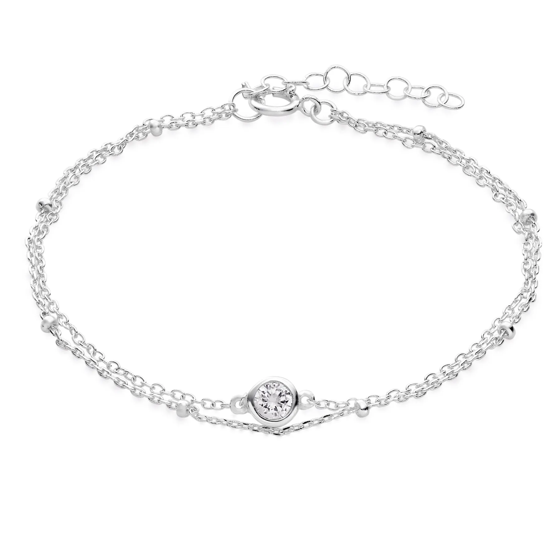 Beaverbrooks Silver Cubic Zirconia Bracelet