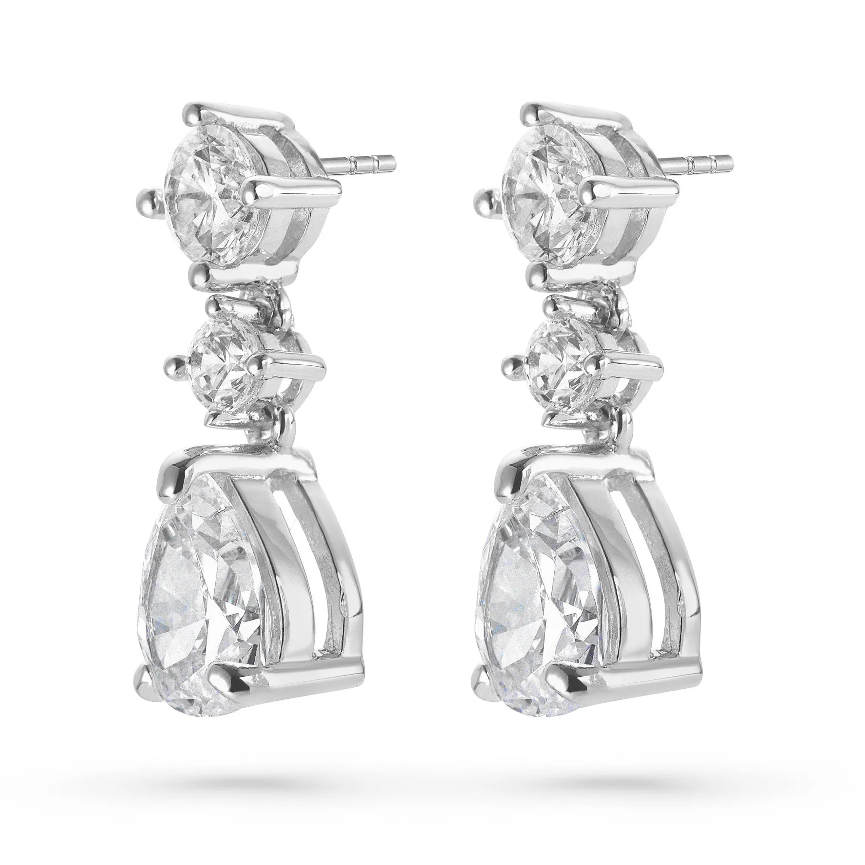 Beaverbrooks Silver Cubic Zirconia Drop Earrings