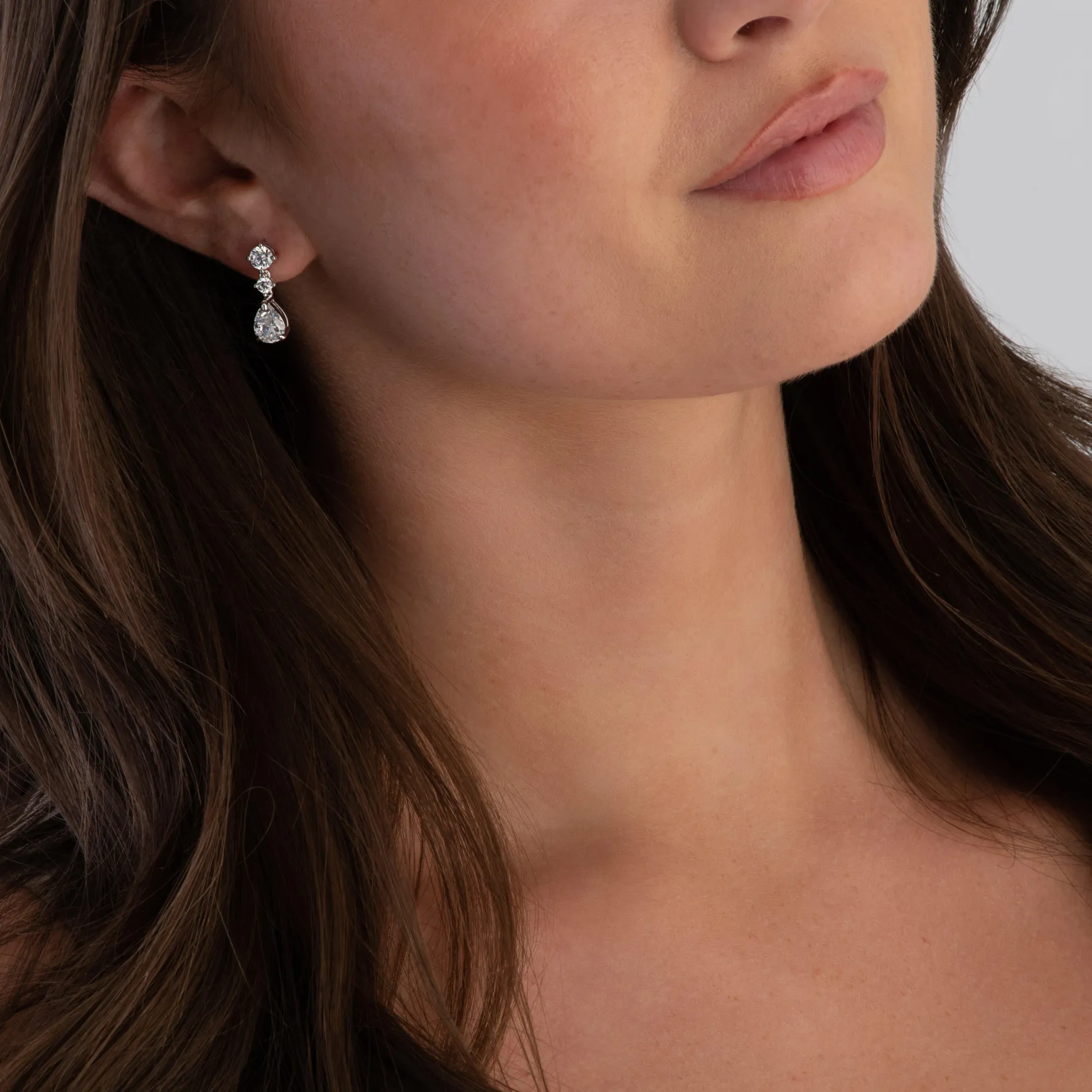 Beaverbrooks Silver Cubic Zirconia Drop Earrings