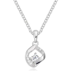 Beaverbrooks Silver Cubic Zirconia Pendant