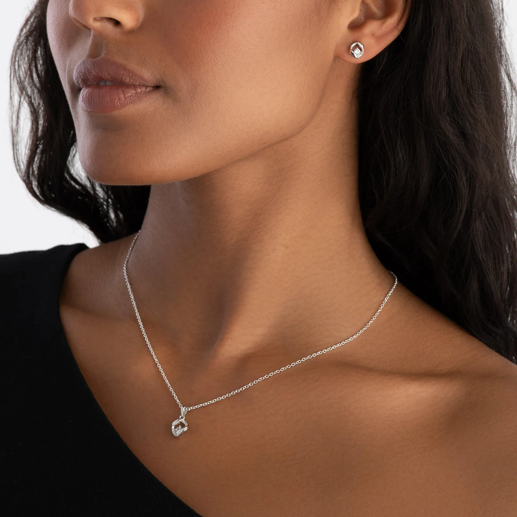 Beaverbrooks Silver Cubic Zirconia Pendant