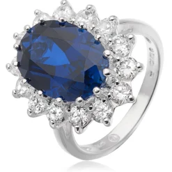 Beaverbrooks Silver Cubic Zirconia Cluster Ring