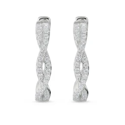 Beaverbrooks Silver Cubic Zirconia Twist Hoop Earrings