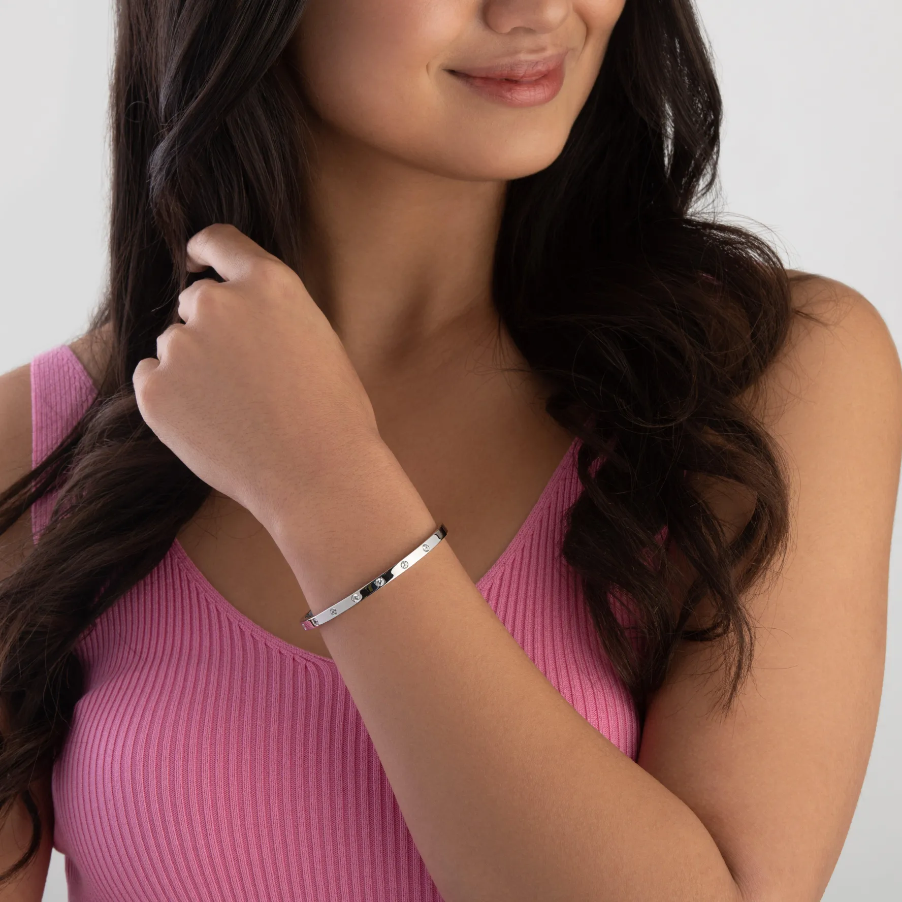Beaverbrooks Silver Cubic Zirconia Bangle