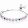 Beaverbrooks Silver Cubic Zirconia Multi-Coloured Slider Bracelet