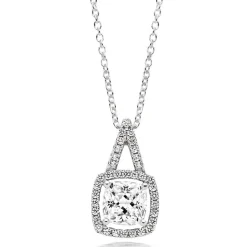 Beaverbrooks Silver Cubic Zirconia Halo Pendant
