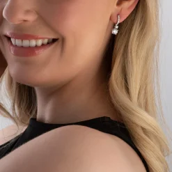 Beaverbrooks Silver Cubic Zirconia Drop Earrings