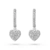Beaverbrooks Silver Cubic Zirconia Heart Huggie Hoop Earrings