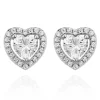 Beaverbrooks Silver Cubic Zirconia Heart Earrings