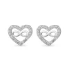 Beaverbrooks Silver Cubic Zirconia Infinity Heart Earrings