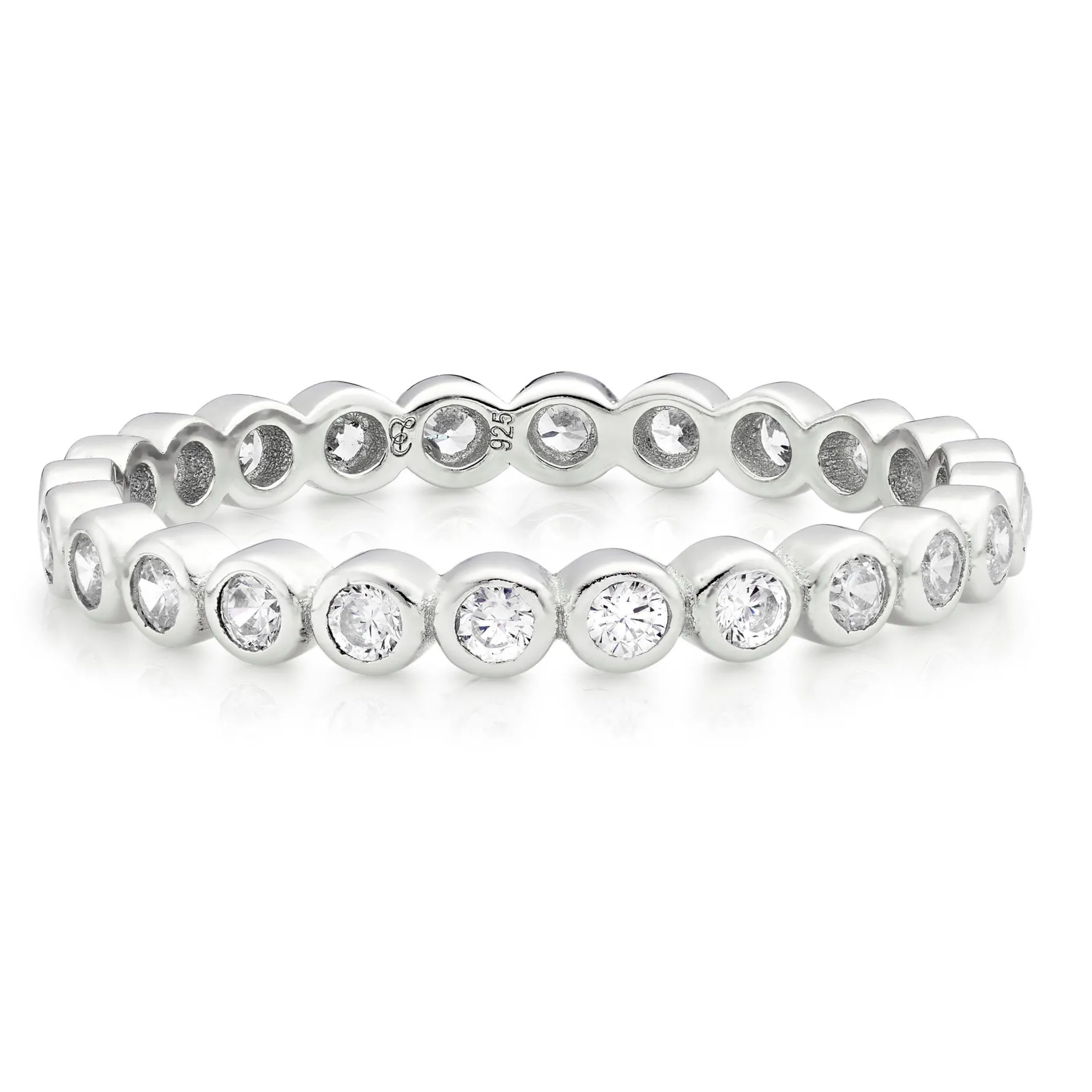 Beaverbrooks Silver Cubic Zirconia Bubble Stacking Ring