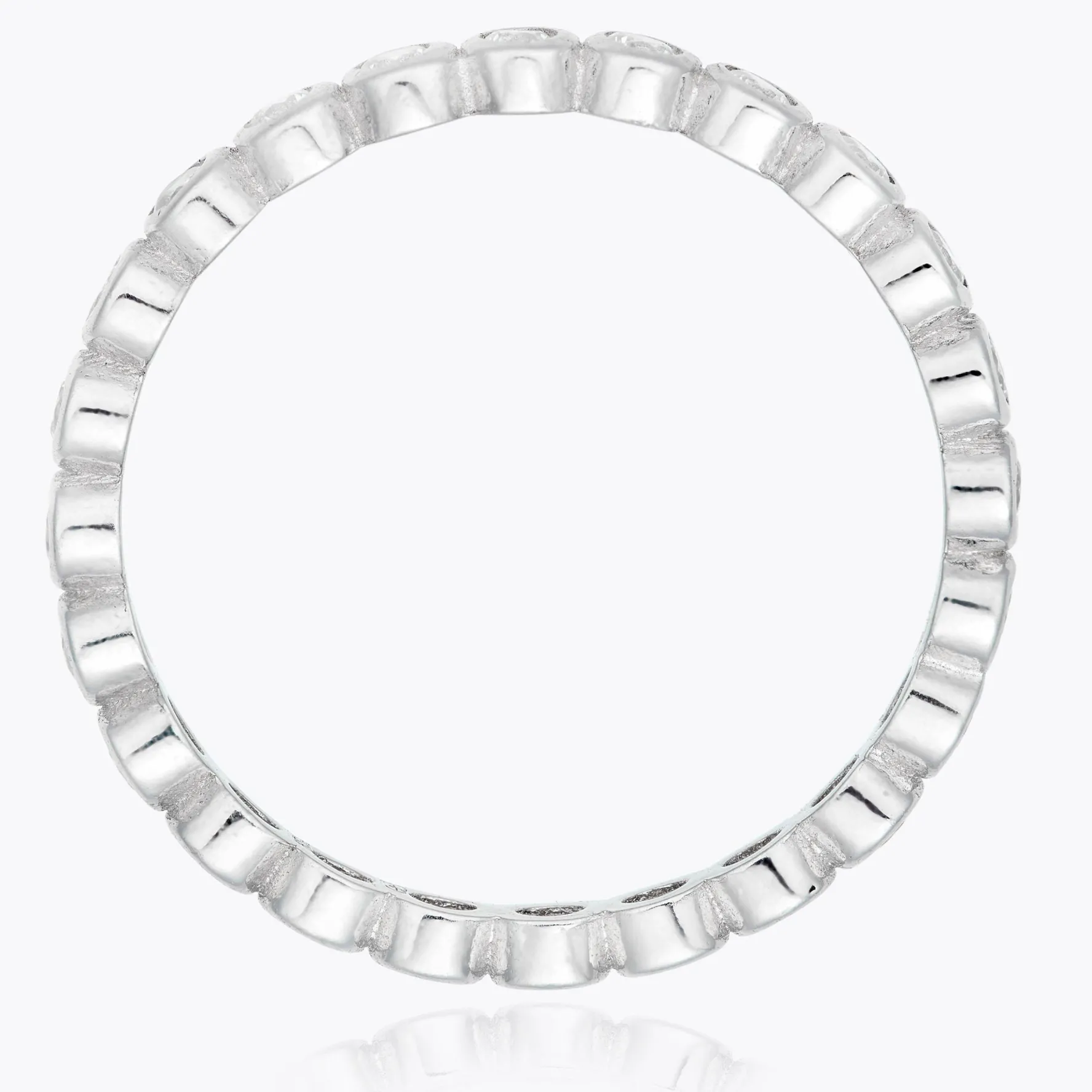 Beaverbrooks Silver Cubic Zirconia Bubble Stacking Ring