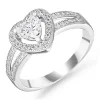 Beaverbrooks Silver Cubic Zirconia Heart Ring