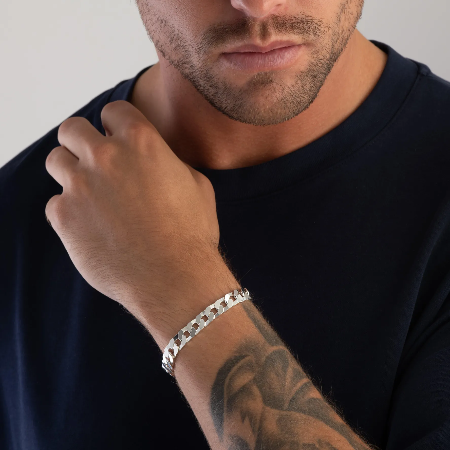 Beaverbrooks Silver Curb Men's Bracelet
