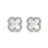Beaverbrooks Silver Mother of Pearl Clover Earrings