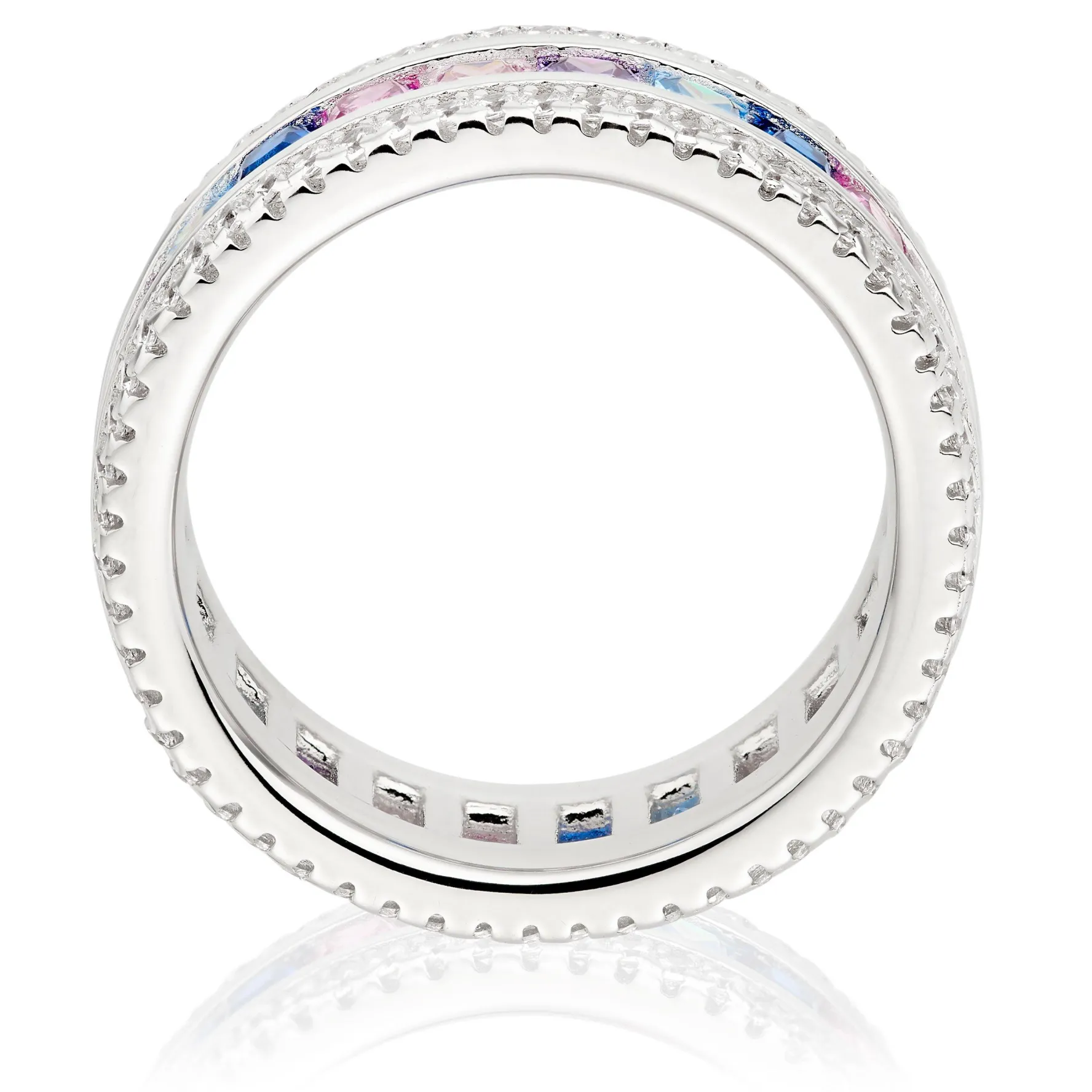 Beaverbrooks Silver Multi Coloured Cubic Zirconia Ring
