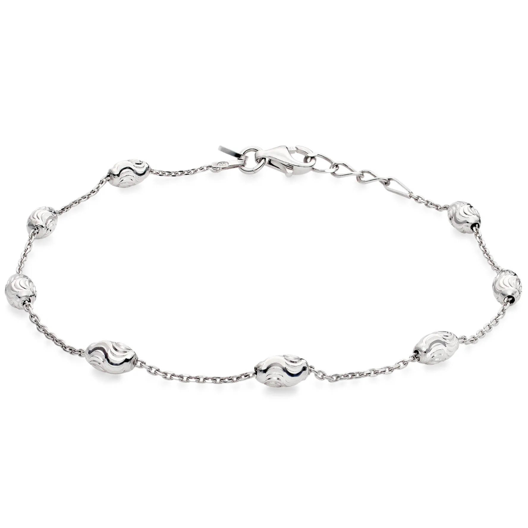 Beaverbrooks Silver Pebble Ladies Bracelet