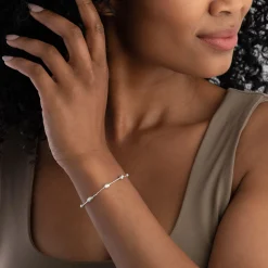 Beaverbrooks Silver Pebble Ladies Bracelet