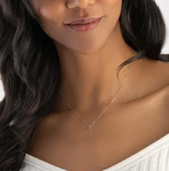 Beaverbrooks Silver Petite Initial A Necklace