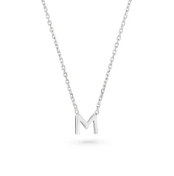 Beaverbrooks Silver Petite Initial M Necklace