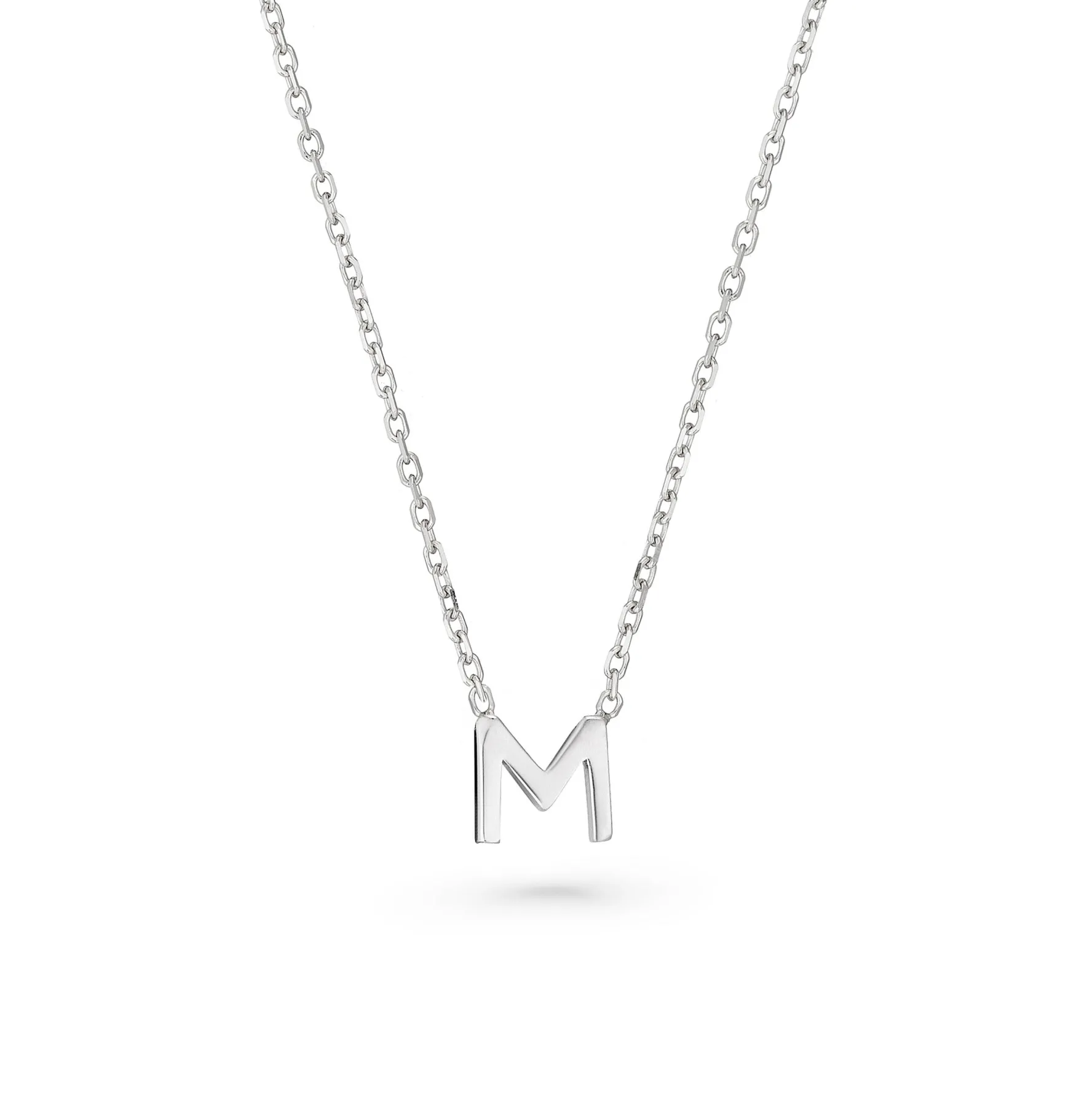 Beaverbrooks Silver Petite Initial M Necklace
