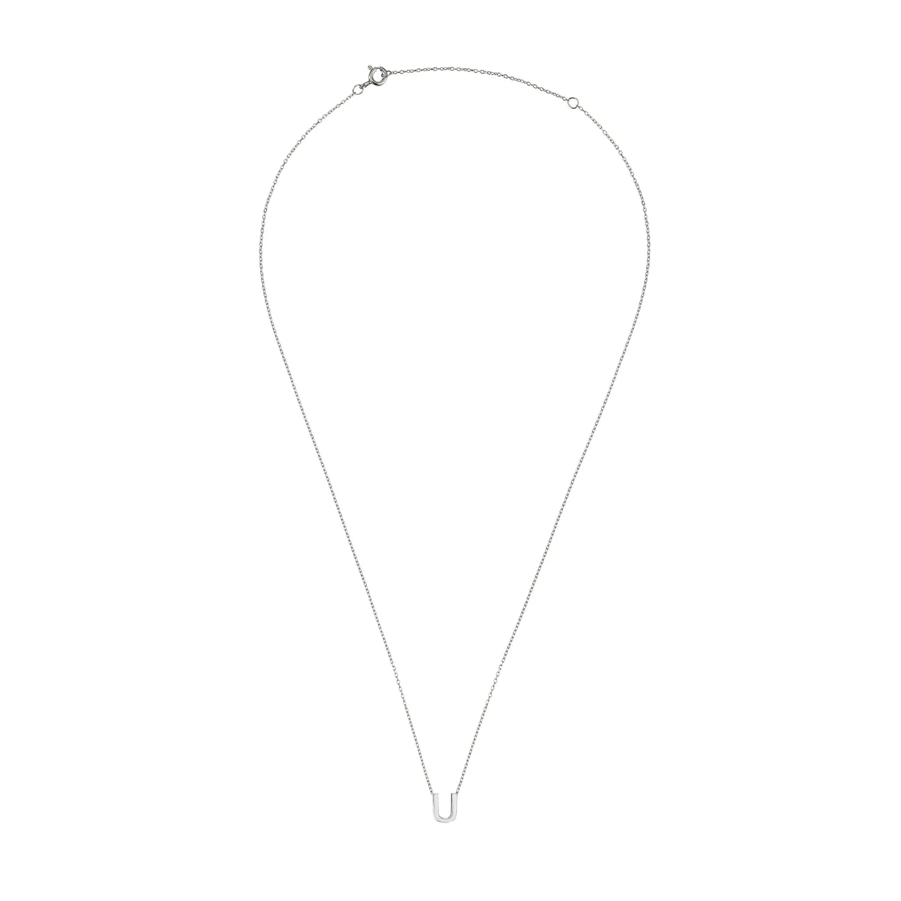 Beaverbrooks Silver Petite Initial U Necklace