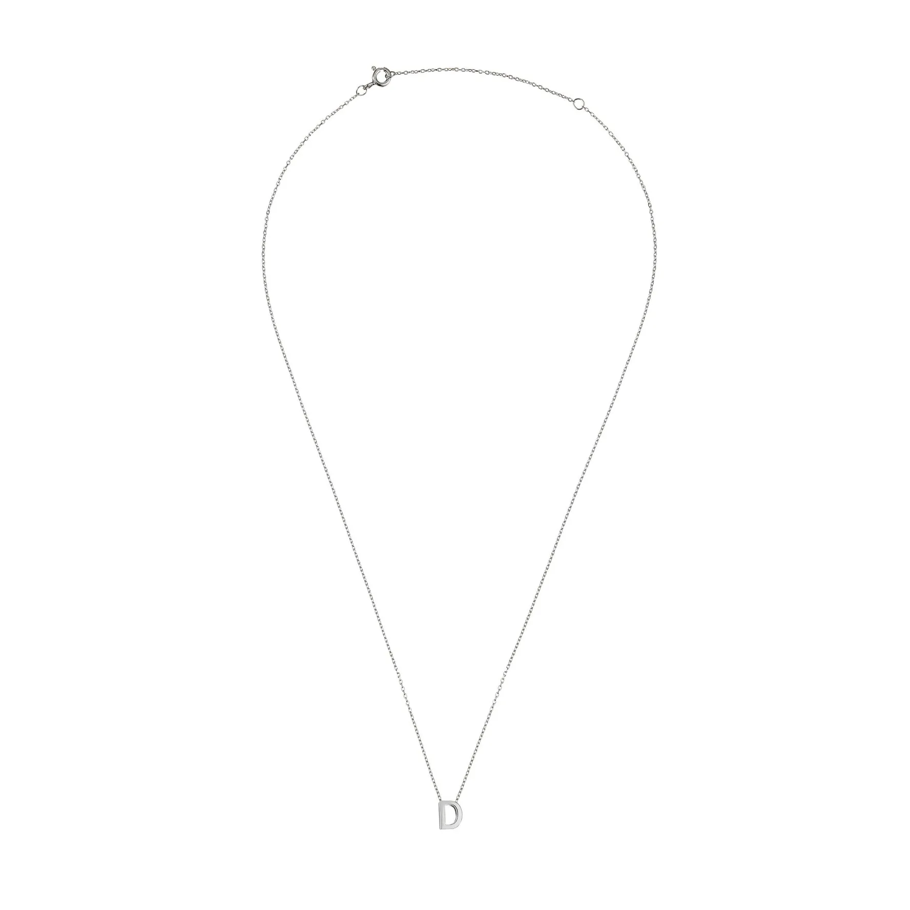 Beaverbrooks Silver Petite Initial D Necklace