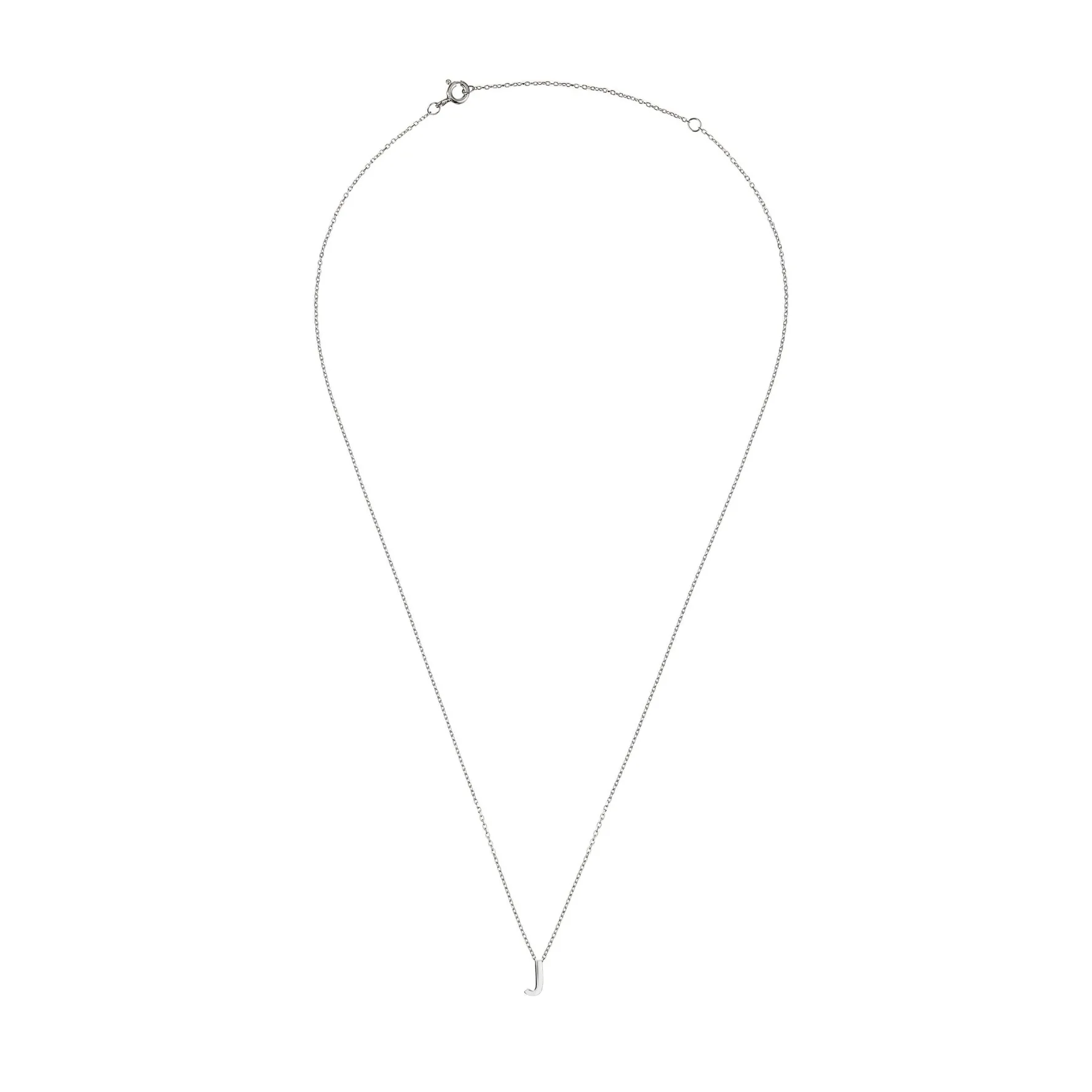 Beaverbrooks Silver Petite Initial J Necklace