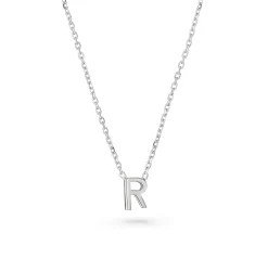 Beaverbrooks Silver Petite Initial R Necklace