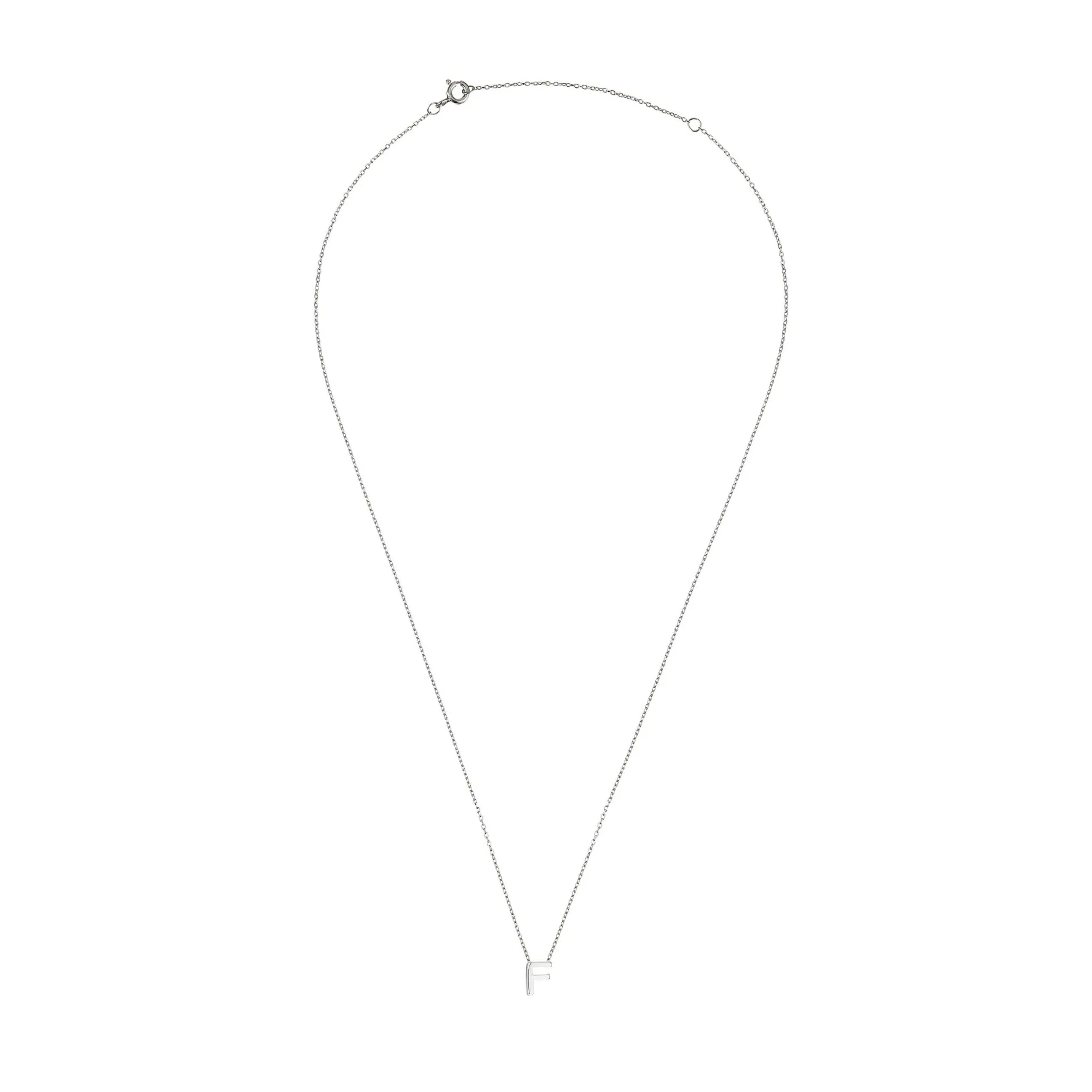 Beaverbrooks Silver Petite Initial F Necklace