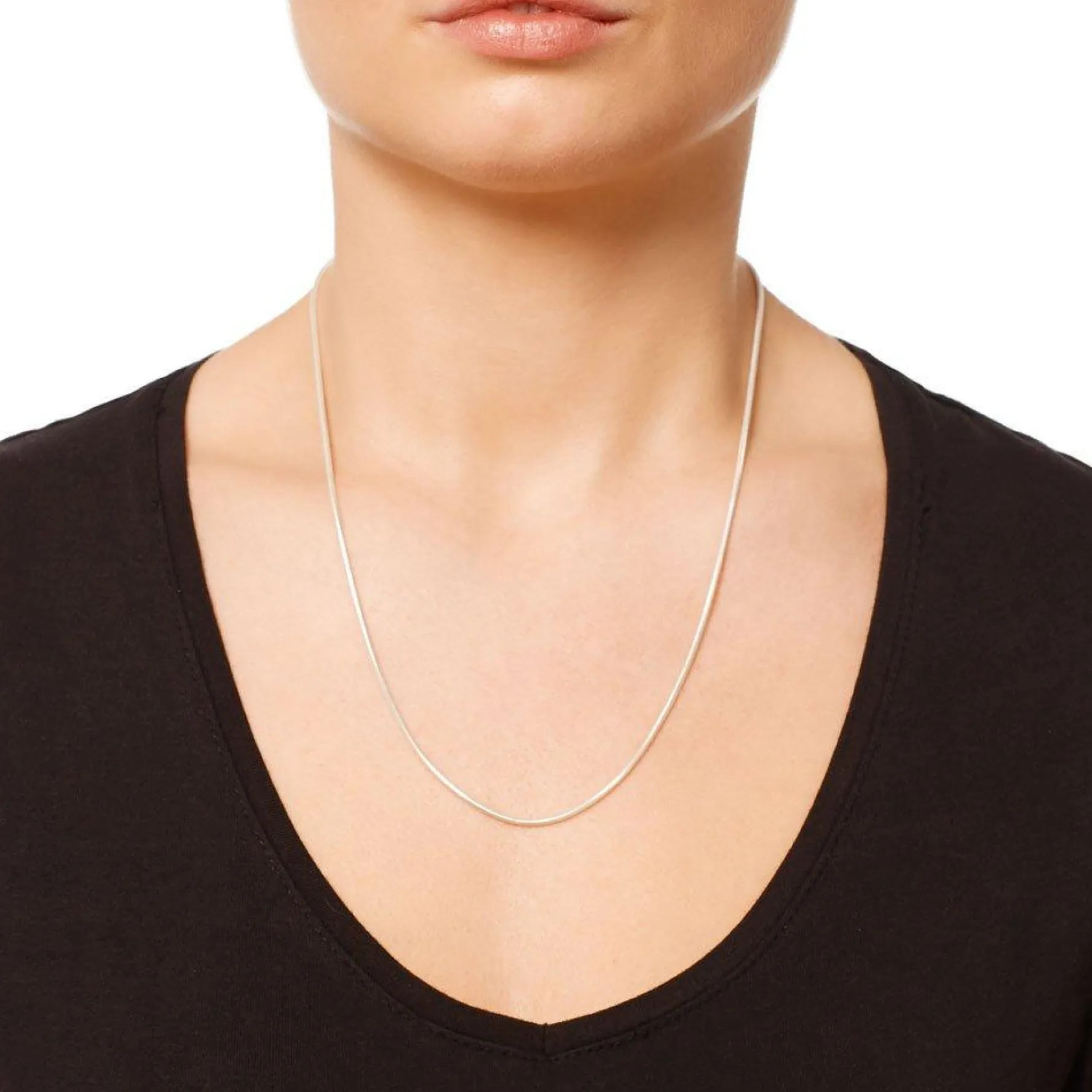Beaverbrooks Silver Snake Chain 50cm
