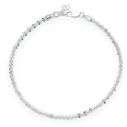 Beaverbrooks Silver Sparkle Twist Anklet