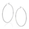 Beaverbrooks Silver Sparkle Cut Hoop Earrings