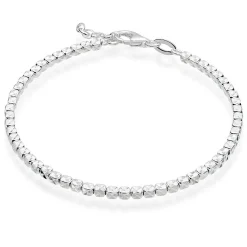 Beaverbrooks Silver Sparkle Cut Cube Bracelet