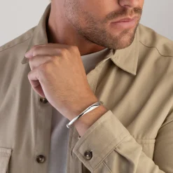 Beaverbrooks Silver Torque ID Bangle