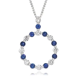 Beaverbrooks Starlit 18ct White Gold Sapphire Diamond Pendant