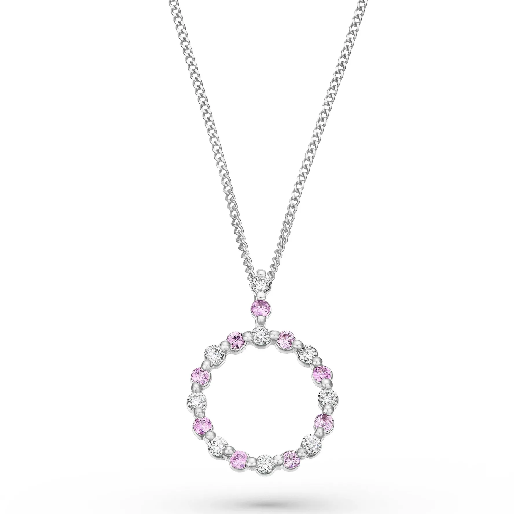 Beaverbrooks Starlit 9ct White Gold Diamond Tourmaline Pendant