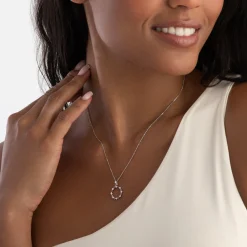 Beaverbrooks Starlit 9ct White Gold Diamond Tourmaline Pendant