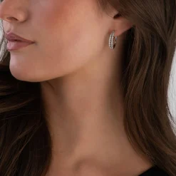 Beaverbrooks Starlit 18ct White Gold Diamond Hoop Earrings