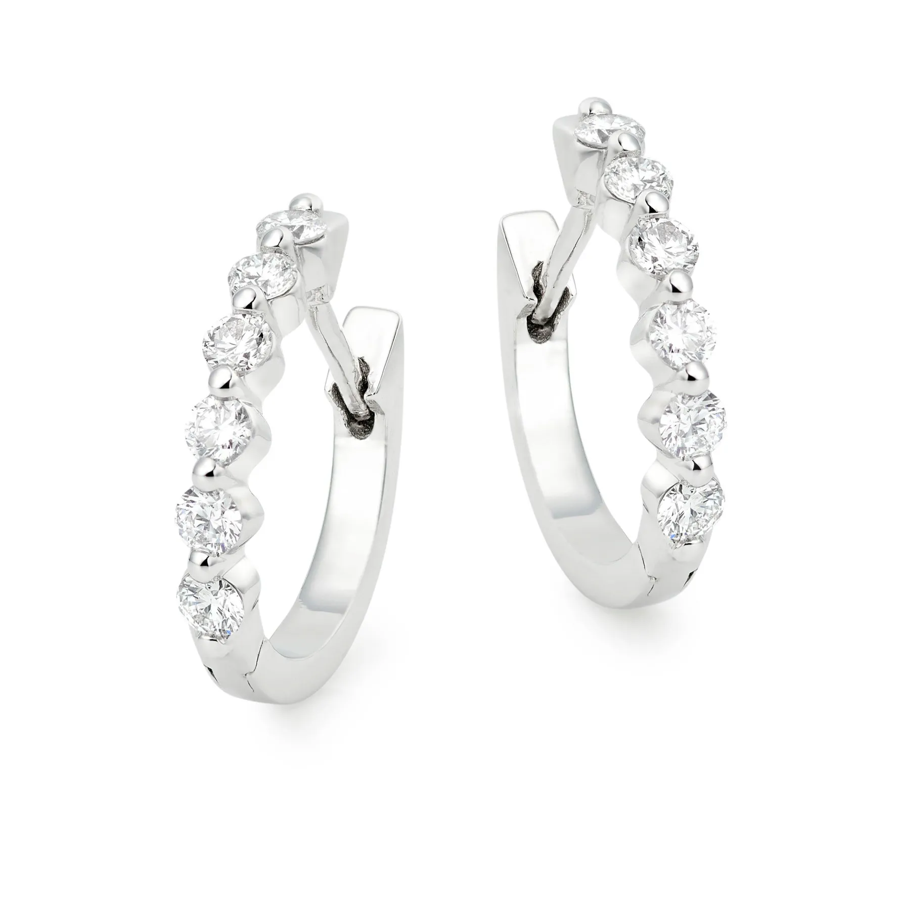 Beaverbrooks Starlit 18ct White Gold Diamond Hoop Earrings