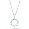 Beaverbrooks Starlit 9ct White Gold Diamond Aquamarine Pendant