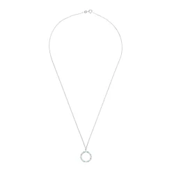 Beaverbrooks Starlit 9ct White Gold Diamond Aquamarine Pendant