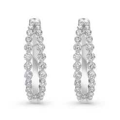 Beaverbrooks Starlit 18ct White Gold Diamond Hoop Earrings