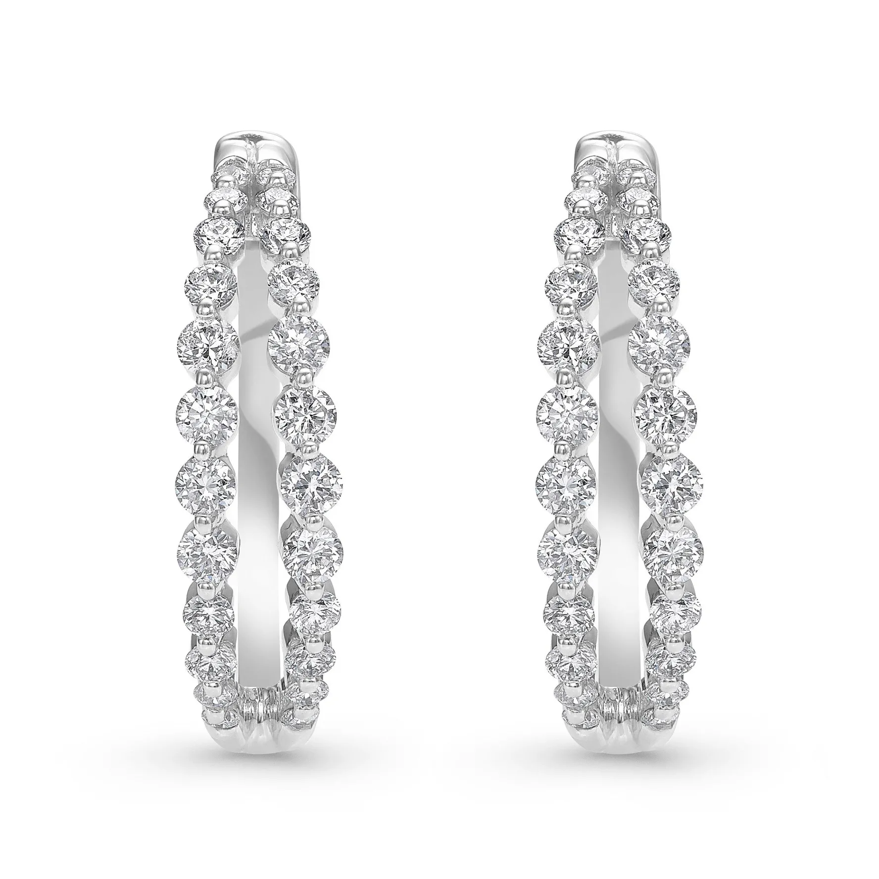 Beaverbrooks Starlit 18ct White Gold Diamond Hoop Earrings