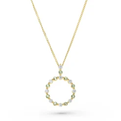 Beaverbrooks Starlit 9ct Yellow Gold Diamond Peridot Pendant