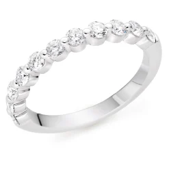 Beaverbrooks Starlit Platinum Diamond 2mm Half Eternity Ring